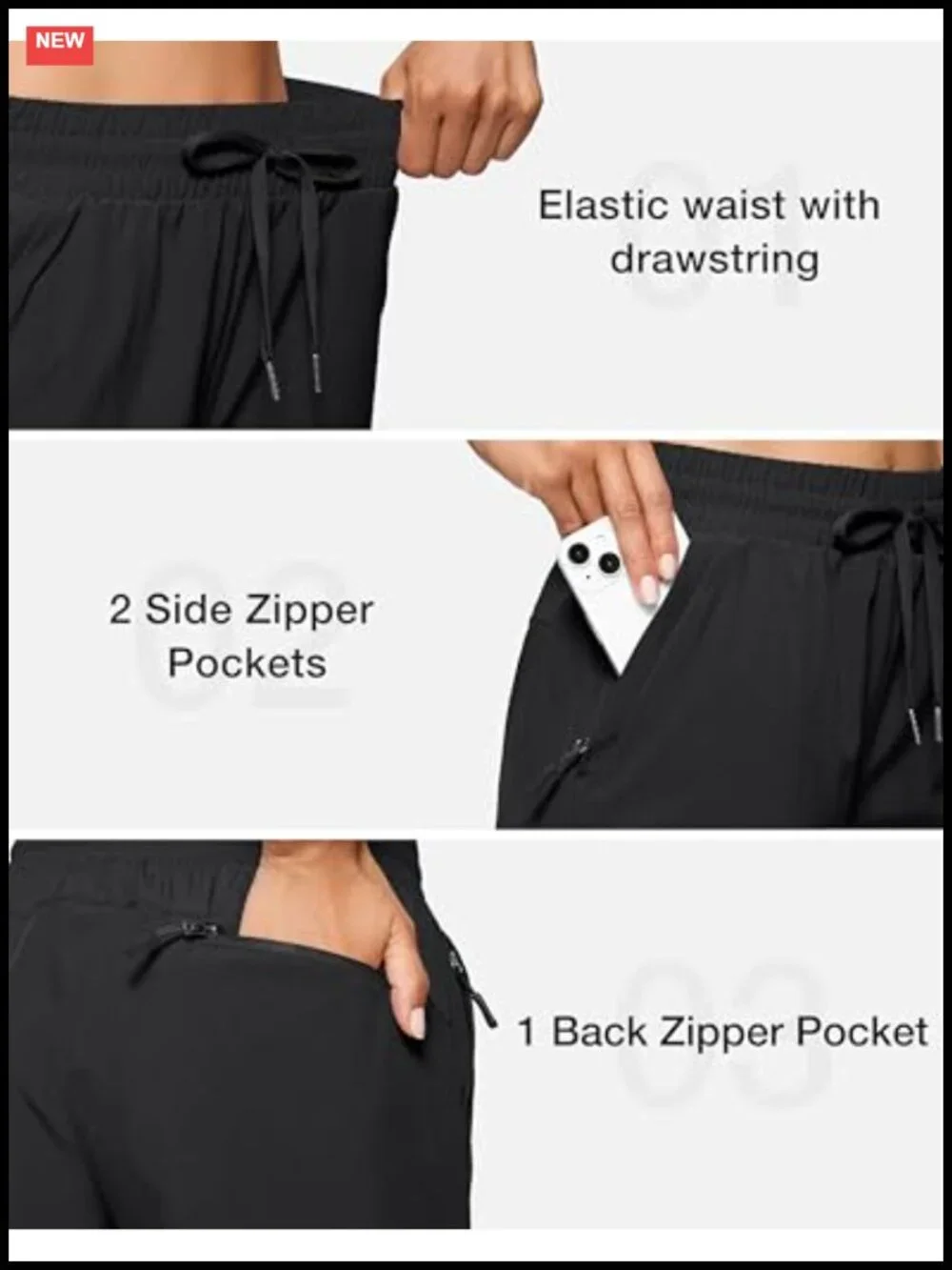 Women's Quick Dry Hiking Shorts with UPF 50+ Zipper Pockets
